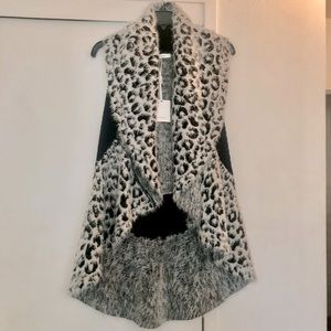 Vila Milano- Sweater Vest- Blk/White/Gray